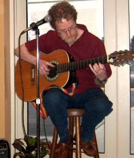 Playing solo guitar at the Daily Grind in Gainesville, VA.